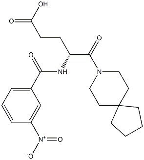 (R)-4-(3-Nitrobenzoylamino)-5-oxo-5-(8-azaspiro[4.5]decan-8-yl)valeric acid 结构式