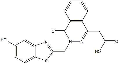 3-[(5-Hydroxy-2-benzothiazolyl)methyl]-3,4-dihydro-4-oxophthalazine-1-acetic acid 结构式