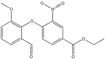 4-(2-Formyl-6-methoxyphenyloxy)-3-nitrobenzoic acid ethyl ester 结构式