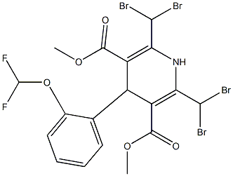 2,6-Bis(dibromomethyl)-4-(2-difluoromethoxyphenyl)-1,4-dihydropyridine-3,5-dicarboxylic acid dimethyl ester 结构式