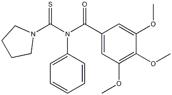 N-(3,4,5-Trimethoxybenzoyl)-N-phenyl-1-pyrrolidinecarbothioamide 结构式