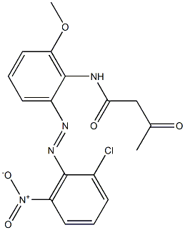 2-Acetyl-2'-(2-chloro-6-nitrophenylazo)-6'-methoxyacetanilide 结构式