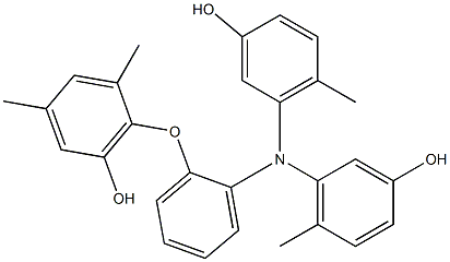 N,N-Bis(3-hydroxy-6-methylphenyl)-2-(6-hydroxy-2,4-dimethylphenoxy)benzenamine 结构式