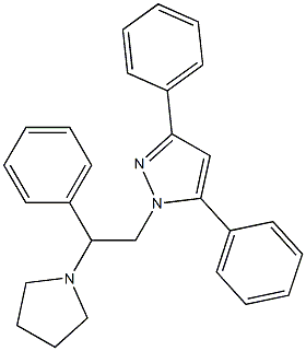 3,5-Diphenyl-1-[2-phenyl-2-(pyrrolidin-1-yl)ethyl]-1H-pyrazole 结构式