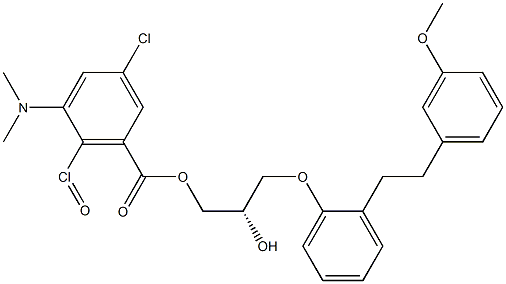 (2S)-N,N-Dimethyl-2-hydroxy-3-[2-(3-methoxyphenethyl)phenoxy]-1-propanamineN-oxide 结构式