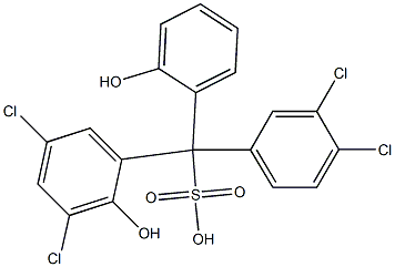 (3,4-Dichlorophenyl)(3,5-dichloro-2-hydroxyphenyl)(2-hydroxyphenyl)methanesulfonic acid 结构式