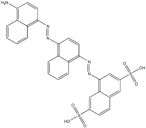 4-[[4-[(4-Amino-1-naphtyl)azo]-1-naphtyl]azo]-2,6-naphthalenedisulfonic acid 结构式