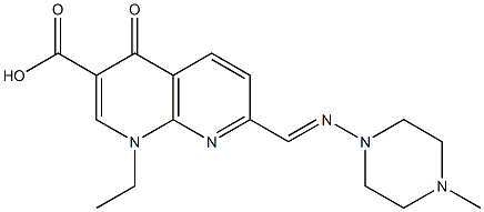 1-Ethyl-1,4-dihydro-7-[(4-methylpiperazin-1-yl)iminomethyl]-4-oxo-1,8-naphthyridine-3-carboxylic acid 结构式