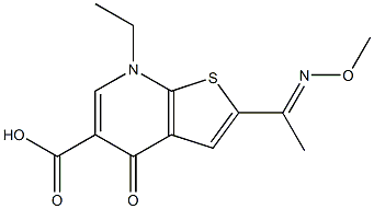 2-[1-(Methoxyimino)ethyl]-7-ethyl-4,7-dihydro-4-oxothieno[2,3-b]pyridine-5-carboxylic acid 结构式