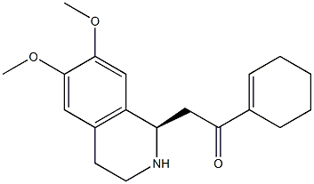 (1R)-6,7-Dimethoxy-1,2,3,4-tetrahydro-1-[(1-cyclohexenyl)carbonylmethyl]isoquinoline 结构式