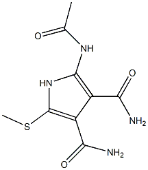 2-[Acetylamino]-5-[methylthio]-1H-pyrrole-3,4-dicarboxamide 结构式