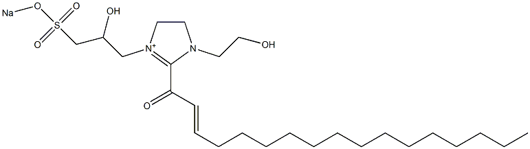 1-(2-Hydroxyethyl)-3-[2-hydroxy-3-(sodiooxysulfonyl)propyl]-2-(2-heptadecenoyl)-2-imidazoline-3-ium 结构式