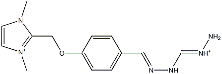 1,3-Dimethyl-2-[4-[2-(aminoiminiomethyl)hydrazonomethyl]phenoxymethyl]1H-imidazol-3-ium 结构式