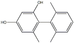 4-(2,6-Dimethylphenyl)-5-methylbenzene-1,3-diol 结构式