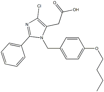 4-Chloro-1-(4-butoxybenzyl)-2-(phenyl)-1H-imidazole-5-acetic acid 结构式