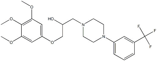 1-(3,4,5-Trimethoxyphenoxy)-3-[4-(3-trifluoromethylphenyl)-1-piperazinyl]-2-propanol 结构式