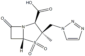 (2S,3R,5R)-3-Methyl-7-oxo-3-(1H-1,2,3-triazol-1-ylmethyl)-4-thia-1-azabicyclo[3.2.0]heptane-2-carboxylic acid 4,4-dioxide 结构式