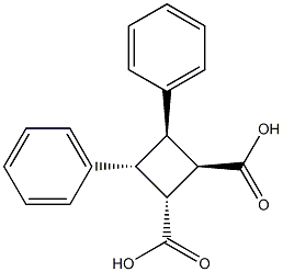 (1R,2R,3R,4R)-3,4-Diphenyl-1,2-cyclobutanedicarboxylic acid 结构式