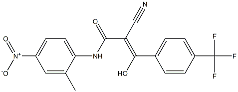 2-Cyano-3-hydroxy-3-[4-trifluoromethylphenyl]-N-[2-methyl-4-nitrophenyl]acrylamide 结构式