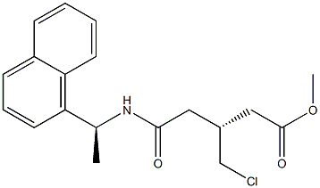 (3R)-4-[[(S)-1-(1-Naphtyl)ethyl]aminocarbonyl]-3-(chloromethyl)butyric acid methyl ester 结构式