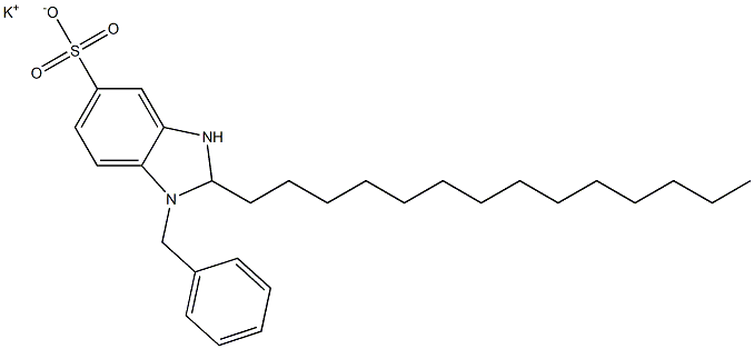 1-Benzyl-2,3-dihydro-2-tetradecyl-1H-benzimidazole-5-sulfonic acid potassium salt 结构式