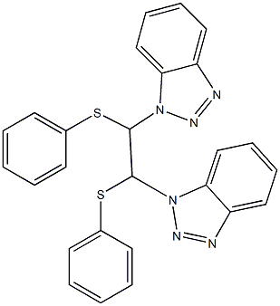 1,2-Bis(phenylthio)-1,2-bis(1H-benzotriazol-1-yl)ethane 结构式