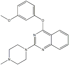 2-[4-Methyl-1-piperazinyl]-4-(3-methoxyphenoxy)quinazoline 结构式