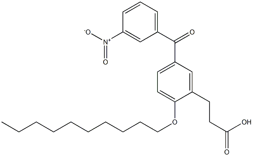 2-(Decyloxy)-5-[3-nitrobenzoyl]benzenepropanoic acid 结构式