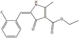 2-Methyl-4-oxo-5-(2-fluorobenzylidene)-2-pyrroline-3-carboxylic acid ethyl ester 结构式