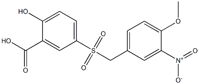 5-(4-Methoxy-3-nitrobenzylsulfonyl)salicylic acid 结构式