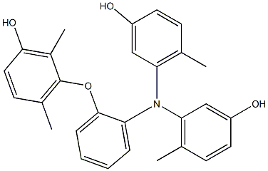 N,N-Bis(3-hydroxy-6-methylphenyl)-2-(3-hydroxy-2,6-dimethylphenoxy)benzenamine 结构式