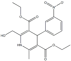 4-(3-Nitrophenyl)-2-hydroxymethyl-6-methyl-1,4-dihydropyridine-3,5-dicarboxylic acid diethyl ester 结构式
