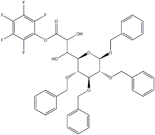 1,2,3,4-Tetra-O-benzyl-beta-D- glucopyranos-6-yl-hydroxy-acetic acid pentafluorphenylester 结构式