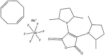 (-)-2,3-Bis[(2R,5R)-2,5-dimethylphospholanyl]maleic anhydride(1,5-cyclooctadiene)rhodium(I) hexafluoroantimonate 结构式