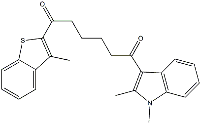 1-(1,2-DIMETHYL-1H-INDOL-3-YL)-6-(3-METHYL-BENZO[B]THIOPHEN-2-YL)-HEXANE-1,6-DIONE 结构式