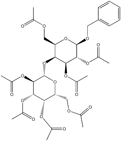 BENZYL 4-O-(2,3,4,6-TETRA-O-ACETYL-BETA-D-GALACTOPYRANOSYL)-2,3,6-TRI-O-ACETYL-BETA-D-GALACTOPYRANOSIDE 结构式