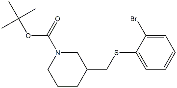 3-(2-Bromo-phenylsulfanylmethyl)-piperidine-1-carboxylic acid tert-butyl ester 结构式