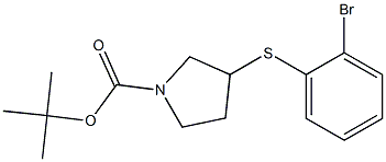 3-(2-Bromo-phenylsulfanyl)-pyrrolidine-1-carboxylic acid tert-butyl ester 结构式