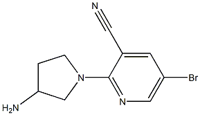 2-(3-aminopyrrolidin-1-yl)-5-bromopyridine-3-carbonitrile 结构式