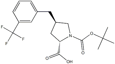 反式-N-BOC-4-[3-(三氟甲基)苄基]-L-脯氨酸 结构式