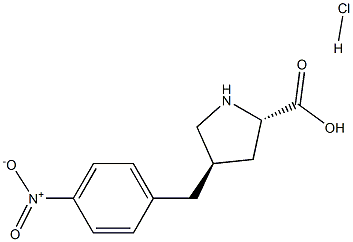 反式-4-(4-硝基苄基)-L-脯氨酸盐酸盐 结构式