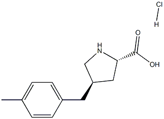 反式-4-(4-甲基苄基)-L-脯氨酸盐酸盐 结构式