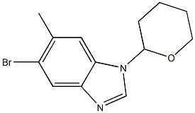 5-broMo-6-Methyl-1-(tetrahydro-2H-pyran-2-yl)-1H-benzo[d]iMidazole 结构式