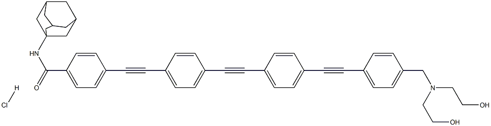 4-(4-(4-((4-双(羟乙基)胺甲基)苯乙炔基)苯乙炔基)苯乙炔基)-N-金刚烷基苯甲酰胺.盐酸盐 结构式