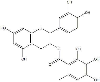 (-)-表儿茶素-3-O-没食子酸酯 结构式