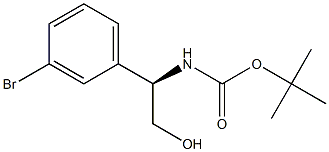 (R)-(1-(3-溴苯基)-2-羟乙基)氨基甲酸叔丁酯 结构式
