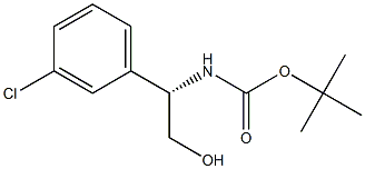 (S)-(1-(3-氯苯基)-2-羟乙基)氨基甲酸叔丁酯 结构式