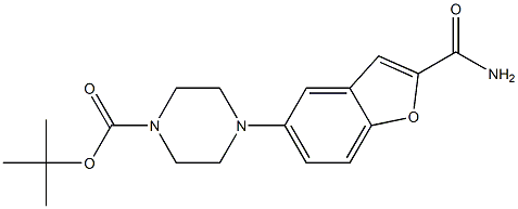 5-(4-叔丁氧羰基-哌嗪-1-基-)苯并呋喃-2-甲酰胺 结构式