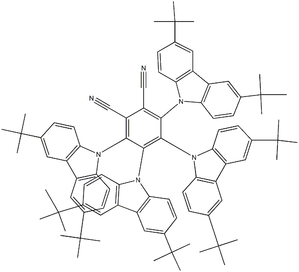 3,4,5,6-四(3,6-二叔丁基-9-咔唑基)-邻苯二腈 结构式