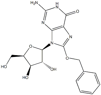 8-Benzyloxy-9-(beta-D-xylofuranosyl)guanine 结构式